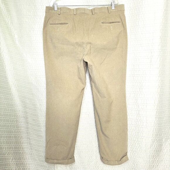 LRL Ralph Lauren Corduroy Pants Pleated Men's 38x30 (act 38x29) Camel Cuffed Hem - Picture 4 of 11